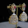 Lab Grown Diamond Jhumka Earrings with Changeable Center Stone