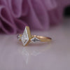 Kite Cut Lab Grown Diamond Three Stone Ring in 14K Gold | Minimal  Engagement Ring