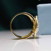 Baguette and Round Cut Halo Style Lab Grown Engagement Ring