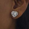 Heart Cut Lab Grown Diamond Halo Set Earrings