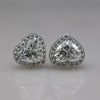 Heart Cut Lab Grown Diamond Halo Set Earrings