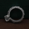 Round and Baguette Cut Lab Grown Diamond Ring Hidden Halo Engagement Ring