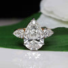 Pear Cut Certified Lab Diamond Three Stone Ring