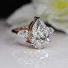 Pear Cut Certified Lab Diamond Three Stone Ring