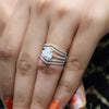 Round Shape Lab Grown Diamond Bridal Ring Set
