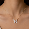 Butterfly Lab Grown Diamond Pendant Necklace in Gold | Elegant Minimal Diamond Jewelry