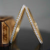 3 MM Round Cut Lab Grown Diamond Bangles - 18kt Gold