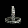 Baguette Round and Princess Style Bangles with Lab Grown Diamonds Cluster Setting Wedding Bangles