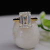 6.50CT Emerald Cut Lab Grown Diamond Solitaire Engagement Ring in 18K  Gold