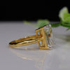 6.50CT Emerald Cut Lab Grown Diamond Solitaire Engagement Ring in 18K  Gold