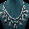 Emerald Two Layers Lab Diamond Necklace