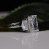 Emerald Cut Three Stone Lab Grown Diamond Ring –18K White Gold Engagement Ring