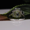 Emerald Cut Three Stone Lab Grown Diamond Ring –18K White Gold Engagement Ring