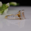 Emerald Cut with Side Small Lab Grown Diamond 18K Gold Engagement Ring