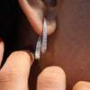 Minimal Pavé Round Lab Grown Diamond Hoop Earrings in 14K Yellow Gold