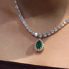 Luxury Lab Grown Diamond Tennis Necklace with Changeable Gemstone Pendant  Gold Jewelry