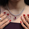Luxury Lab Grown Diamond Tennis Necklace with Changeable Gemstone Pendant  Gold Jewelry