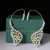 Marquise Lab Grown Diamond Ear Cuff Earrings – Statement Gold Ear Climber Jewelry