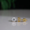 1.15 Carat Each Unique Round Design Lab Made Diamond Women's Studs