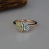 Yellow & White Pear Diamond Toi et Moi Ring | Two Stone 14K Rose Gold Ring