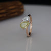 Yellow & White Pear Diamond Toi et Moi Ring | Two Stone 14K Rose Gold Ring