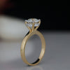 Round Lab Grown Diamond Solitaire Ring with Hidden Halo –18K Yellow Gold Engagement Ring