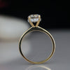 Round Lab Grown Diamond Solitaire Ring with Hidden Halo –18K Yellow Gold Engagement Ring