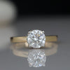 Round Lab Grown Diamond Solitaire Ring with Hidden Halo –18K Yellow Gold Engagement Ring
