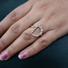 Initial Letter D Round Lab Grown Diamond Ring – Alphabet 14K Gold Ring