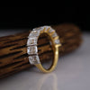 Emerald Cut Lab Grown Diamond Eternity Band in 18K Gold | Wedding Ring