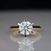 Classic 6 Prong 2.0 CT Round Lab Grown Diamond Solitaire Engagement 18K Yellow Gold Ring