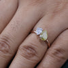 Yellow & White Pear Diamond Toi et Moi Ring | Two Stone 14K Rose Gold Ring