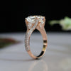 Luxury Rose Gold Lab Grown Diamond Engagement Ring with Hidden Halo