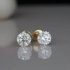 1.25 CT Each Round Lab Grown Diamond Stud Earrings 18K Yellow Gold | IGI Certified Screw Back