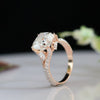 Luxury Rose Gold Lab Grown Diamond Engagement Ring with Hidden Halo