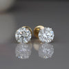 1.25 CT Each Round Lab Grown Diamond Stud Earrings 18K Yellow Gold | IGI Certified Screw Back