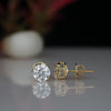 Round Lab Grown Diamond Stud Earrings in 18K Gold | Classic Solitaire Studs