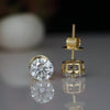 Round Lab Grown Diamond Stud Earrings in 18K Gold | Classic Solitaire Studs