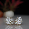 Lab-Grown Diamond Stud Earrings - Floral Cluster with Marquise and Round Diamond