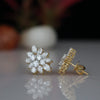 Lab-Grown Diamond Stud Earrings - Floral Cluster with Marquise and Round Diamond