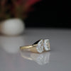 Pear & Emerald Cut Lab Grown Diamond Two Stone Engagement 18K Gold Ring