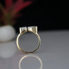 Pear & Emerald Cut Lab Grown Diamond Two Stone Engagement 18K Gold Ring
