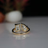Pear & Emerald Cut Lab Grown Diamond Two Stone Engagement 18K Gold Ring