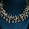 South Style Navratna Open Close Setting Diamond Necklace