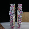 Luxury White Gold Lab Grown Diamond & Multicolor Gemstone Bangles