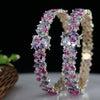 Luxury White Gold Lab Grown Diamond & Multicolor Gemstone Bangles