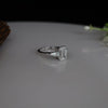 Emerald Cut Lab Grown Diamond Ring with Baguette Side Stones – Elegant Three Stone Setting
