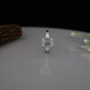 Emerald Cut Lab Grown Diamond Ring with Baguette Side Stones – Elegant Three Stone Setting