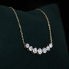 Dainty Lab Grown Round Diamond Pendant Chain Minimal 18k Yellow Gold Jewelry