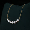 Dainty Lab Grown Round Diamond Pendant Chain Minimal 18k Yellow Gold Jewelry